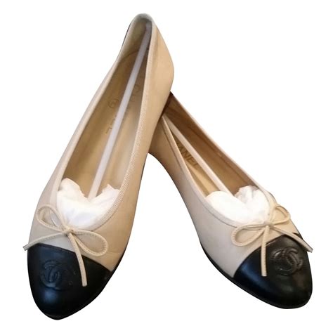 chanel flat style|Chanel two tone ballet flats.